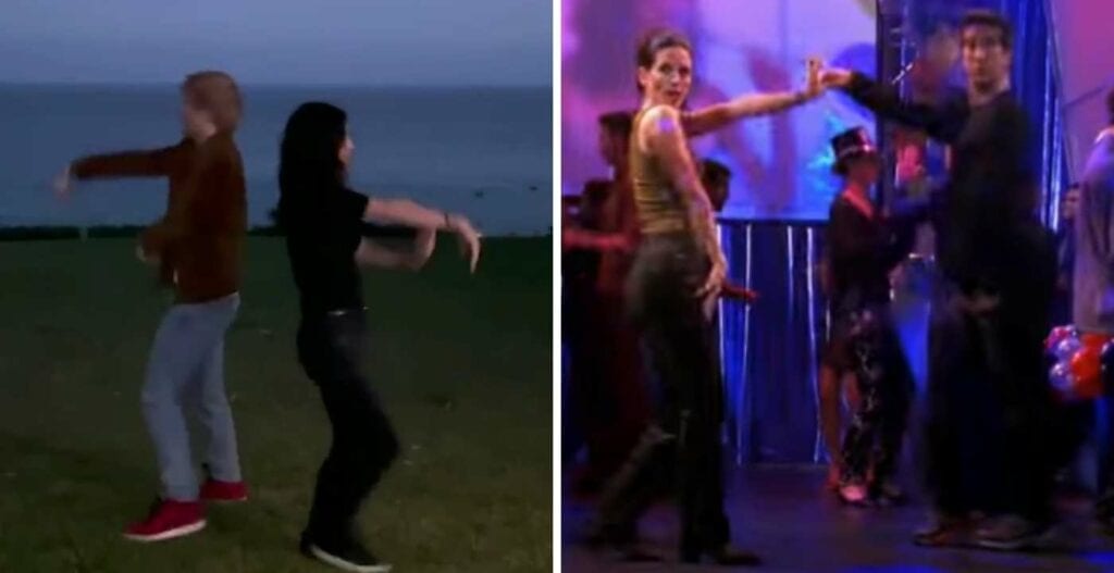 Courteney Cox Ed Sheeran ballo routine friends