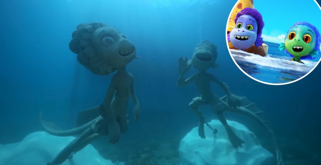 Luca in Liguria le due statue subacquee dei protagonisti