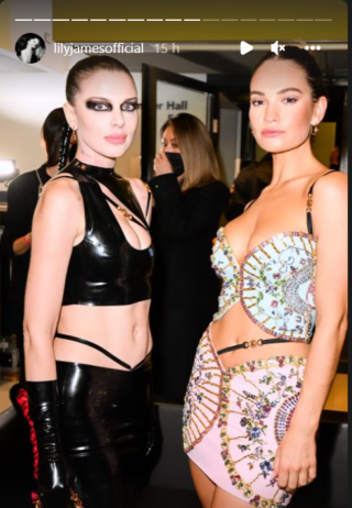 Lily james milano fashion week