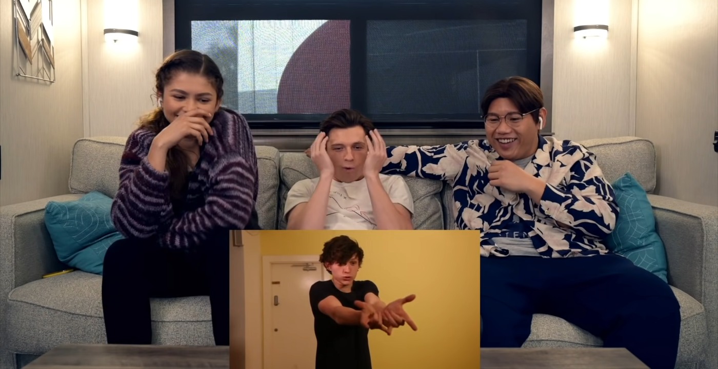 zendaya tom holland jacob batalon reaction provini