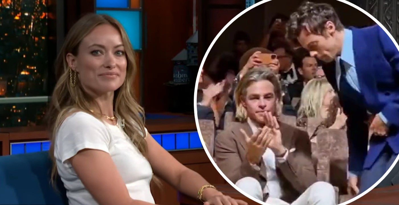 olivia wilde commenta spit gate harry styles chris pine