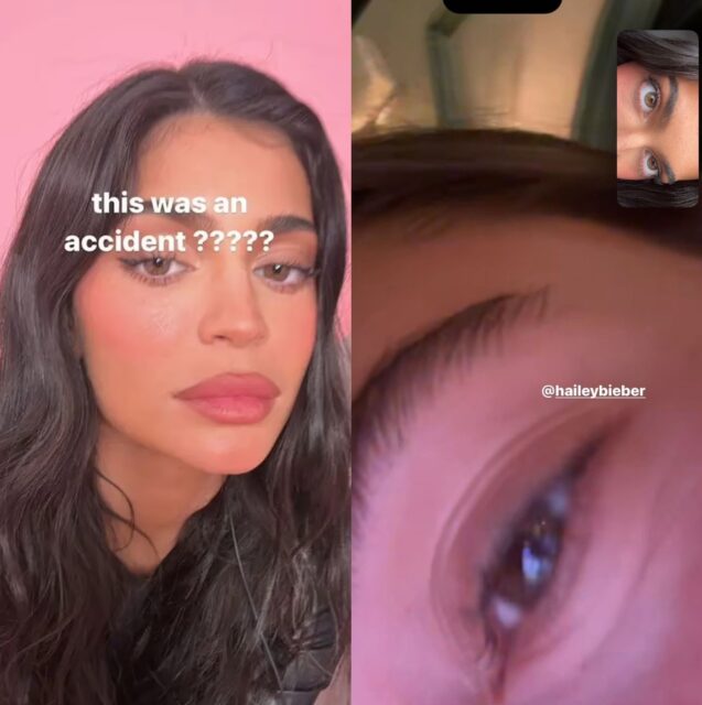 selena gomez kylie jenner storie sopracciglia