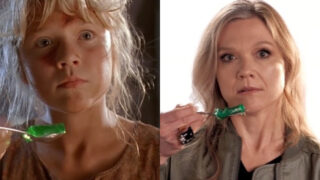 Jurassic Park Ariana Richards ricrea scena gelatina
