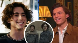 timothée chalamet visite tom holland set dune 2